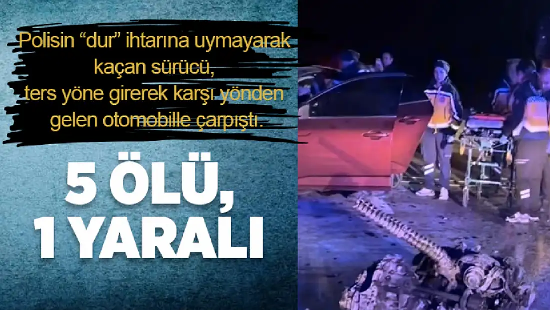 2 otomobil çarpıştı: 5 ölü, 1 yaralı