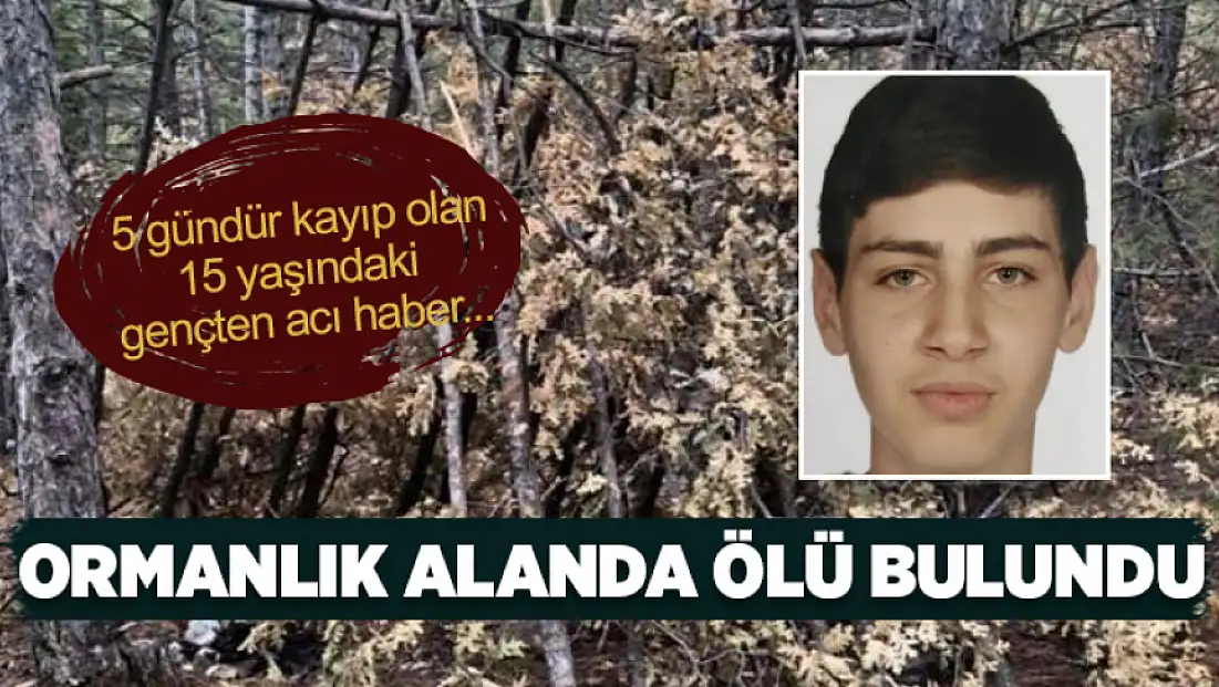 5 gündür kayıp olan 15 yaşındaki  gençten acı haber: Ormanlık alanda ölü bulundu