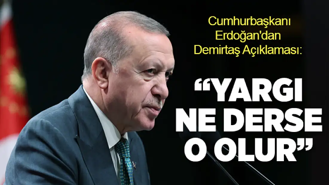Cumhurbaşkanı Erdoğan'dan Demirtaş açıklaması: Yargı ne derse o olur