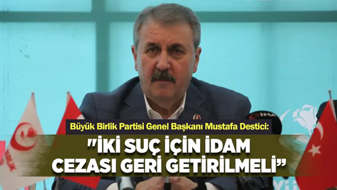 Destici: İki suç için idam cezası geri getirilmeli