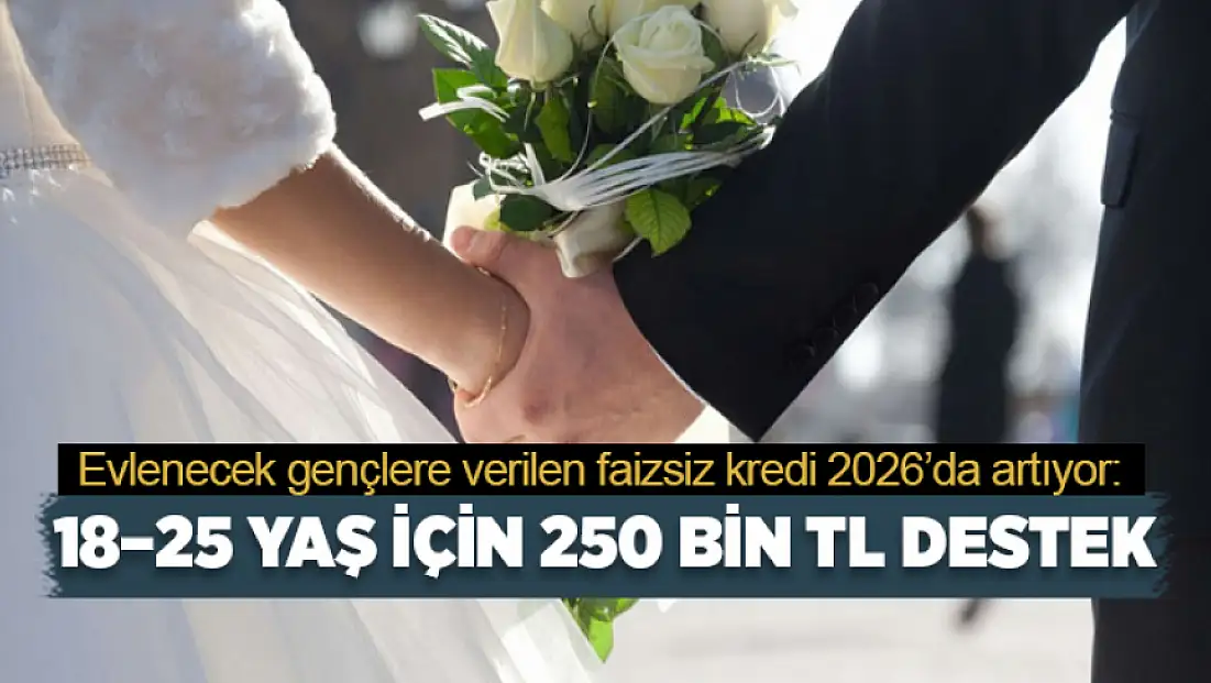 Evlenecek gençlere verilen faizsiz kredi 2026’da artıyor: 18–25 yaş için 250 bin TL destek
