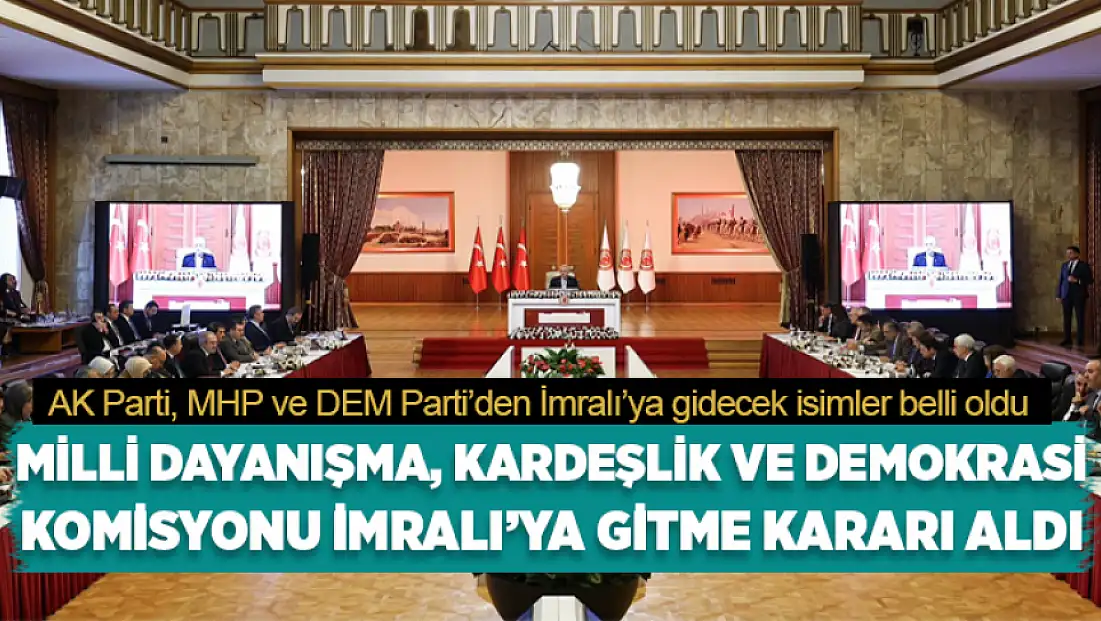 Milli Dayanışma, Kardeşlik ve Demokrasi Komisyonu İmralı’ya gitme kararı aldı