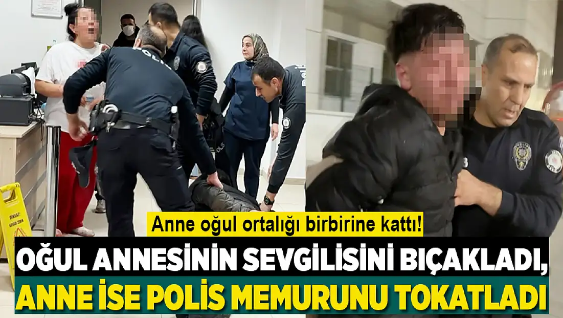 Oğul annesinin sevgilisini bıçakladı, anne ise polis memurunu tokatladı
