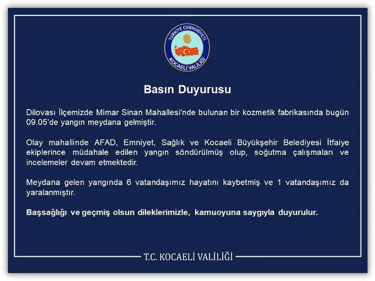 Parfüm deposunda yangın: 6 ölü!