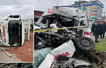 Ambulans ile kamyon çarpıştı: 1 ölü, 3 yaralı
