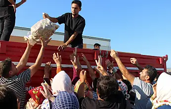 Hasat verimli geçti: Mutluluktan tonlarca patatesi meydanda dağıttı