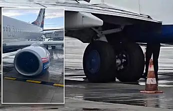 Uçağın tekerleri yerinden çıktı: Facia ucuz atlatıldı