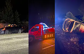Yola çıkan inek 3 arabayı pert etti: 6 yaralı