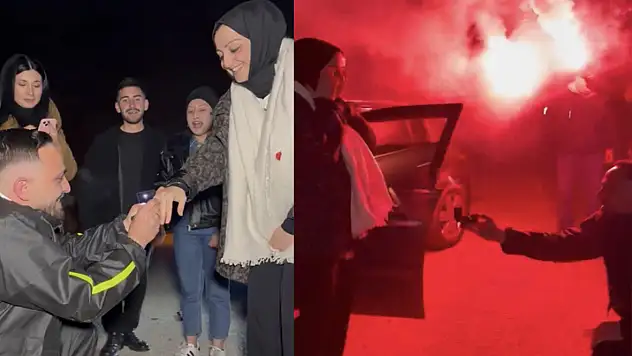 Kaza sürprizi evlilik teklifine dönüştü