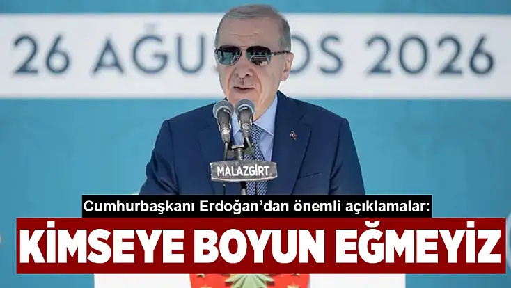 Cumhurbaşkanı Erdoğan: Söz konusu vatanımız, devletimizin ve milletimizin istikbali olduğunda kimseye boyun eğmeyiz