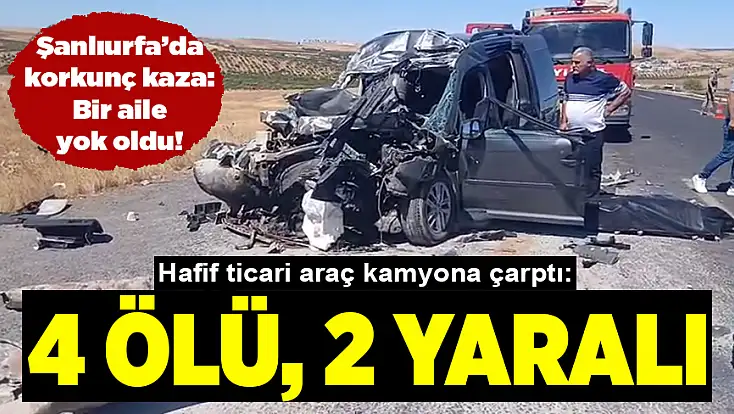 Kamyona çarpan araç hurdaya döndü: 4 ölü 2 yaralı