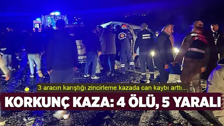 Korkunç kaza: 4 Ölü, 5 yaralı