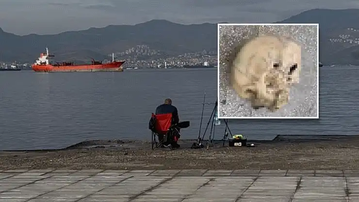 Balıkçının oltasına insan kafatası takıldı