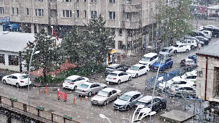Erzurum'da, mayıs ayının ortasında lapa lapa kar yağdı