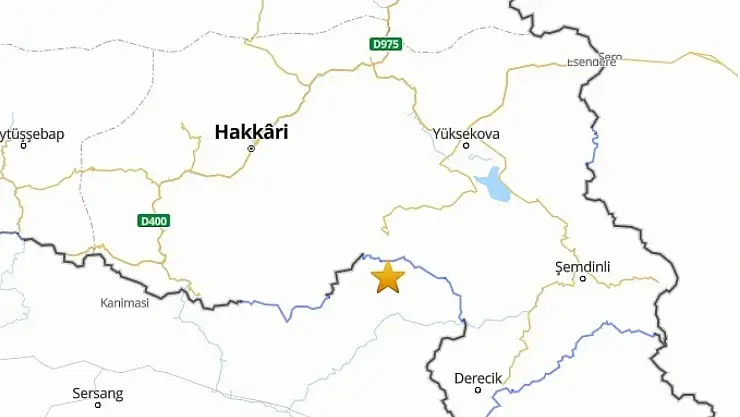 Hakkari'de 4.8 büyüklüğünde deprem