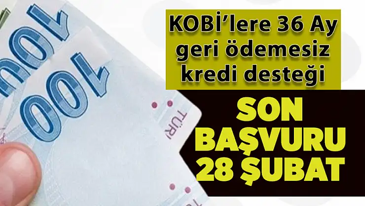 KOBİ'lere 36 Ay geri ödemesiz kredi desteği: Son başvuru 28 Şubat