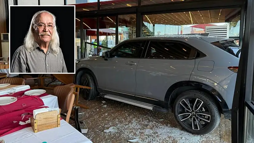 Cahit Berkay'ın aracı restorana girdi