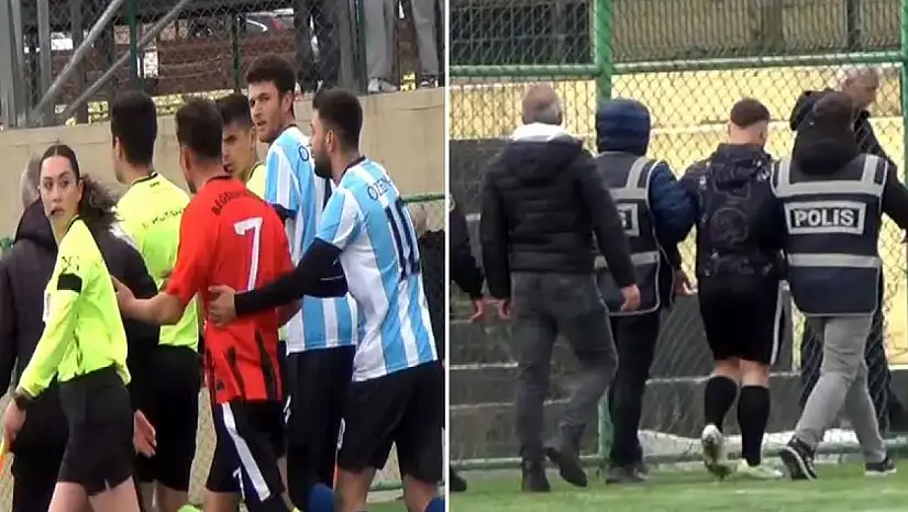 Skandal olay: Futbolcu hakemi yumrukladı!