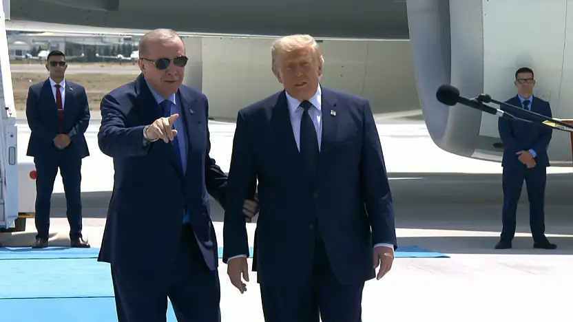 Cumhurbaşkanı Erdoğan, Trump'ı Ankara'da karşıladı