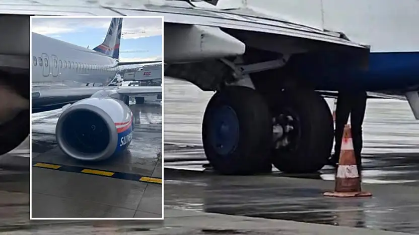 Uçağın tekerleri yerinden çıktı: Facia ucuz atlatıldı