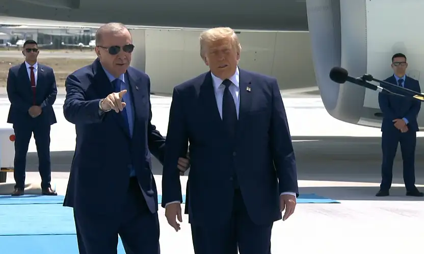 Cumhurbaşkanı Erdoğan, Trump'ı Ankara'da karşıladı