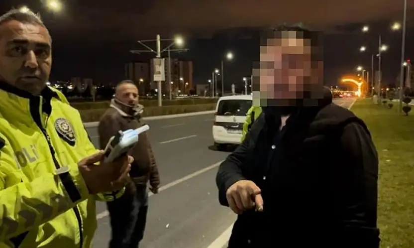 Kamerayı görünce alkolmetreyi reddetti: 1.42 promil çıktı