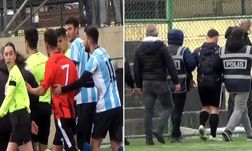 Skandal olay: Futbolcu hakemi yumrukladı!