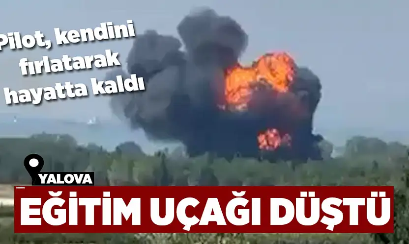 Yalova'da eğitim uçağı düştü