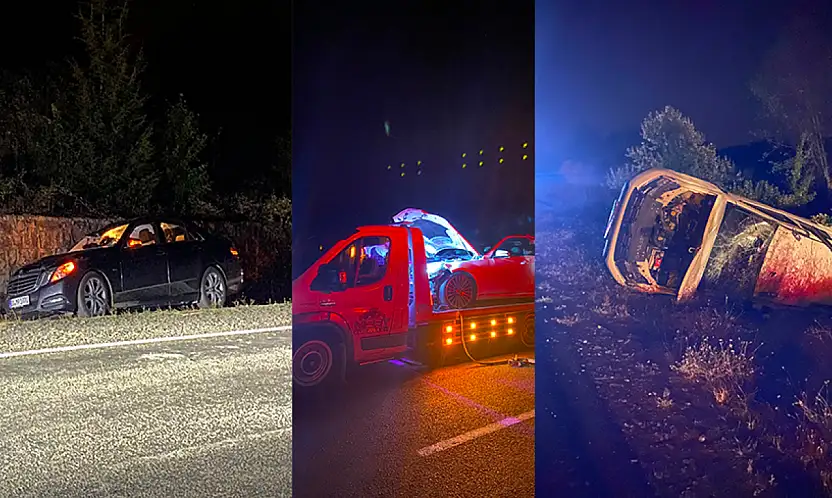 Yola çıkan inek 3 arabayı pert etti: 6 yaralı